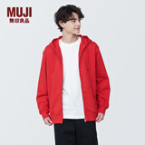 无印良品（MUJI）男式 毛圈棉 拉链连帽衫 男士男生宽松卫衣潮流男装 红色 L (175/100A)