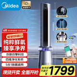 美的（Midea）【璀璨星河】四维净化除菌变频电风扇WiFi可视化除甲醛无叶风扇12档落地轻音双擎动力塔扇FZD10UJR