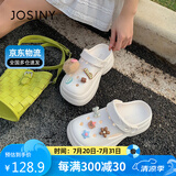 卓诗尼厚底洞洞鞋女新款夏季可爱凉拖一脚蹬防滑防臭运动凉鞋 白色 36