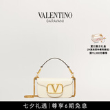 华伦天奴VALENTINO[礼物]女士 LOCO 小号小牛皮手袋链条包 清澈白 均码