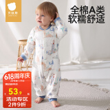 贝肽斯婴儿衣服四季婴儿连体衣夏季宝宝打底纯棉长袖室内哈衣 冰雪王国-中开 80cm