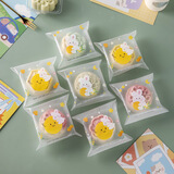 帕帕罗蒂曲奇饼干雪花酥自粘袋蛋挞绿豆糕点食品包装袋9.5CM(萌兔伴月)