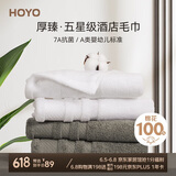 HOYO日本 五星级酒店7A抗菌纯棉毛巾 国标A类加大加厚男女毛巾 两条装
