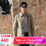 雅戈尔（YOUNGOR）风衣男翻领单风衣锦纶耐穿舒适透气男士上衣外套 GYDF424995YQA卡其 L 175/96A