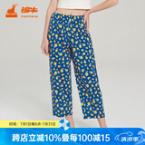 铜牛家居裤汗布印花居家女裤睡裤棉家居裤长裤女春夏VK034 夏日鲜橙-白-蓝 S (160/85)