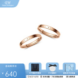 丹尼尔惠灵顿（DanielWellington）dw戒指女 时尚经典银色情侣戒指 表白生日礼物送女友送男友 玫瑰金一对【码数备注】 *