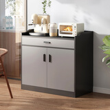 亿家木轻奢餐边柜碗柜客厅靠墙收纳柜多功能储物柜现代简约茶水柜酒柜 【品质升级】两门一抽60CM 自行组装