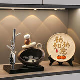 赟娅时来运转入户钥匙收纳玄关摆件门口鞋柜客厅家居装饰品置物架挂架 石来运转收纳摆件+柿柿如意摆盘