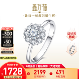 鑫万福 现货钻戒铂金女显钻女人花群镶克拉求婚结婚钻石戒指送女友礼物 【现货】0.8克拉效果共13分