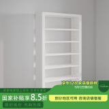 豫正豫正家用学生现代简约书籍馆多层落地置物架钢制简易图书馆书架 珍珠白单面六层2米高1.2m长主架
