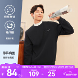 鸿星尔克卫衣男春秋舒适休闲跑步运动服上衣套头衫长袖圆领卫衣男装 【2024】正黑-常规款 M