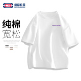 GENIOLAMODE短袖T恤男2025新款基础款简约百搭情侣t恤衫纯棉品牌印花短袖