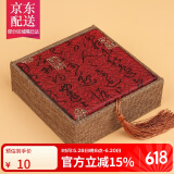 彩荷佛珠包装盒流苏麻布盒手串手链盒子绒布盒子 红色手镯盒一个