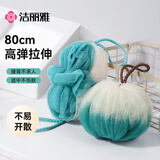 洁丽雅（Grace）搓澡巾搓背神器后背沐浴条擦浴花长条式绿色系两件套浴花浴条组合