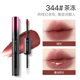 诗佩妮双头唇釉镜面水光唇蜜不易沾杯唇泥口红344#茶冻 炽光粉版