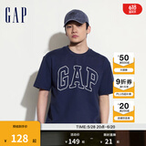 Gap【热卖爆款】男装夏撞色logo圆领短袖T恤纯棉上衣544465 藏青色 175/96A(L) 亚洲尺码
