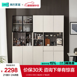 林氏家居原林氏木业现代简约靠墙餐边柜家用厨房收纳储物立柜酒柜子MF3T 【月牙白+灰色】餐边柜+4T餐边柜