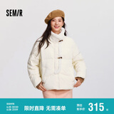 森马（Semir）森马羽绒服女新中式仿兔毛领短款保暖外套24冬新款109724113017