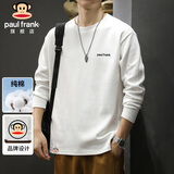 大嘴猴（paul frank）长袖t恤男士春秋季重磅纯棉卫衣男打底衫潮牌外套男装 白色 XL