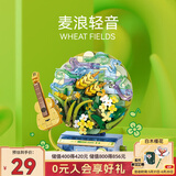 森宝积木花语旋音唱片机男生女生拼装玩具摆件生日礼物611099