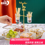 青苹果一鹿平安零食盘干果盘带盖创意家用糖果盘7件套