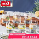 青苹果玻璃杯6只装 水杯茶杯早餐杯牛奶杯套装 单层家用 210ml
