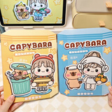 IGNB新款萌崽果冻贴纸卡皮巴拉安静创意材料女孩裁剪玩具手工贴纸 果冻版安静书【街角+温泉】