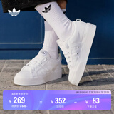 adidas NIZZA PLATFORM厚底增高运动帆布鞋女子阿迪达斯三叶草   白   37
