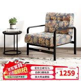 天坛家具沙发床两用经典可折叠布艺沙发现代简约单人沙发组合 单人位 长715mm宽780mm高800mm
