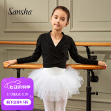 三沙（Sansha）儿童舞蹈练功服女体操外套长袖上衣芭蕾服棉Y4051 黑色 M 