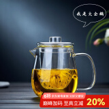 全度（Quandu）玻璃茶壶耐热玻璃泡茶壶花茶壶可明火加热煮茶壶企鹅壶 玻璃壶600ML