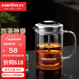 金灶（KAMJOVE） 小青柑玻璃茶壶泡茶壶 耐热玻璃茶具 茶水分离杯花茶壶飘逸杯 A75搭配K-106玻璃杯2个 380ml