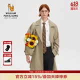 William fox&sons新复古回潮设计师款/立体剪裁风衣男腰带装饰层次感休闲长款外套 卡其色（御寒10℃） L /50