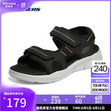 斯凯奇（Skechers）凉鞋男士夏季厚底增高休闲鞋软底外穿透气轻便凉拖鞋沙滩鞋237286