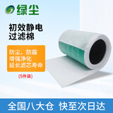 绿尘 滤棉静电棉过滤网除pm2.5防尘网初效静电过滤棉（5片装）
