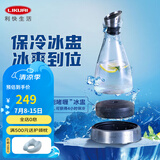 利快 凉水壶大容量水壶家用冷水壶凉水杯饮料果汁茶壶耐热玻璃 透明款带冰盅 1L 1只