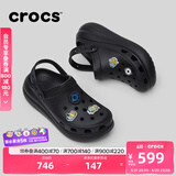 卡骆驰crocs檀健次同款经典泡芙洞洞鞋百舒适男沙滩鞋女鞋休闲鞋|207521 黑色-001(含智必星) 41 (260mm) 42