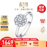 鑫万福 现货钻戒铂金女显钻女人花群镶克拉求婚结婚钻石戒指送女友礼物 【现货】1克拉效果共20分