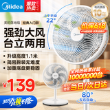 美的（Midea）电风扇 家用风扇落地扇 立式轻音节能强风电扇 宿舍降温循环柔风自然风桌面 【7叶台立两用】超级单品