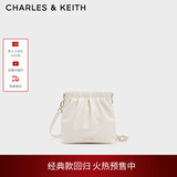 CHARLES&KEITH迷你菱格流浪包单肩斜挎双肩包包女包生日礼物CK2-60782390 Cream奶白色 S
