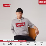 Levi's【特价来袭】李维斯情侣同款经典宽松休闲logo套头连帽卫衣 灰色 19622-0008 M