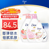 多芬（Dove）清爽滋养沐浴乳套装樱花1kg+白桃1kg 送300g+190g
