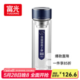 富光抗菌玻璃杯 双层高硼硅泡茶杯子 茶水分离杯 办公水杯男女士400ml