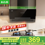 志高油烟机厨房家用大吸力顶侧双吸变频侧吸烟机 标配款 大吸力按键【700宽】自行安装