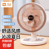 骆驼电风扇家用电扇台式多功能小型风扇学生宿舍桌面风扇可摇头静音办公室桌面台扇 米色台扇【摇头/2档位】 标配+3米遥控定时线