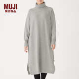 无印良品（MUJI）女式  天竺 高领连衣裙 女装长袖裙子冬季 W9AA875 浅灰色 M-L （165/88A）