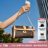 菲安妮（FION）波士顿包锁扣女士包包斜挎包时尚单肩包520情人节礼物