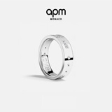 APM Monaco[周翊然同款]摩斯密码戒指925银简约对戒男生指环生日礼物送男友 银白色 62码