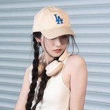 美职棒（MLB）官方男女帽子虞书欣同款软顶棒球帽春夏运动遮阳鸭舌帽生日礼物 洛杉矶道奇队/米黄色/66 均码 F