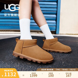 UGG秋季新款男女同款舒适短筒靴时尚雪地靴1166732CHE|栗色39